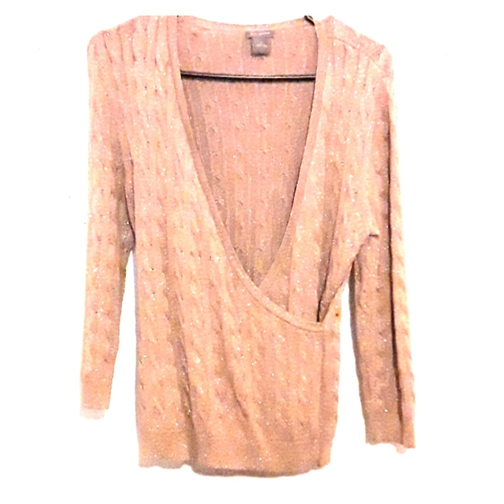 Ann Taylor gold cable knit sweater.
